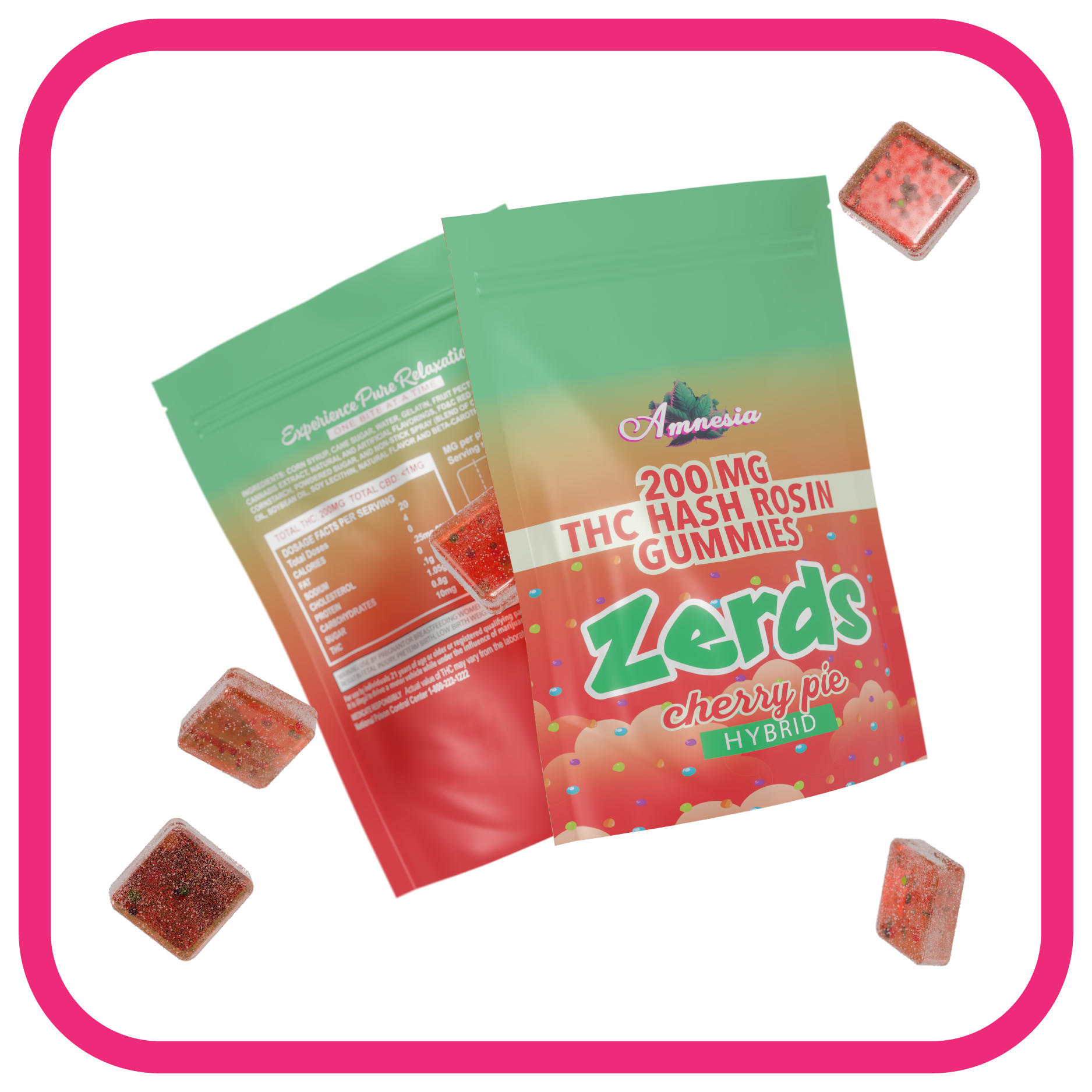 Zerdz Edible Hash Rosin Gummies 5 Pack 200mg - Cherry Pie