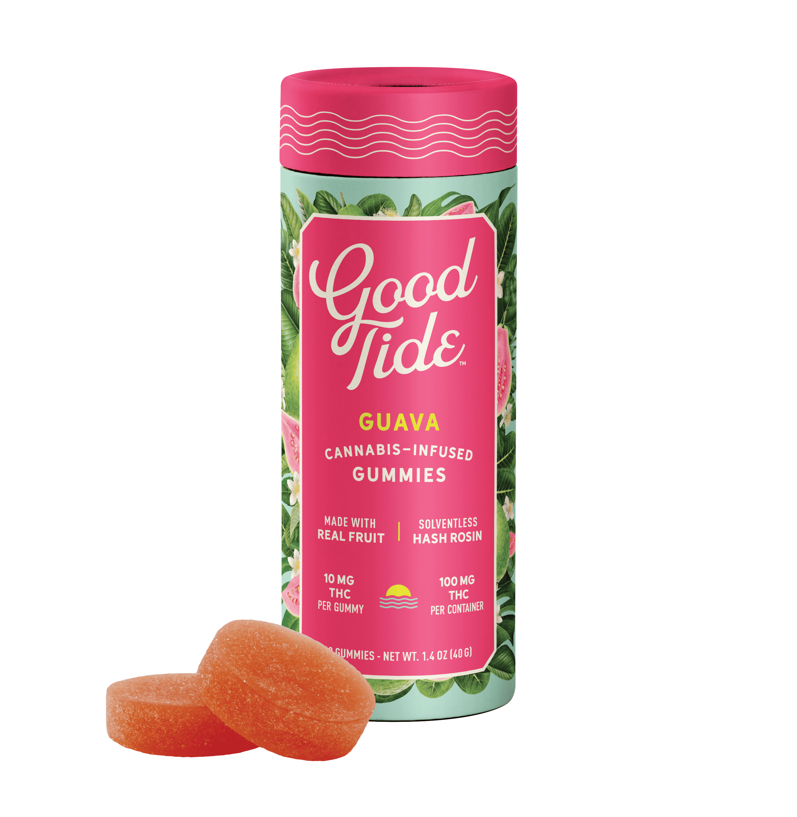 Good Tide | Guava - 100mg THC Rosin Gummy | 10 pk