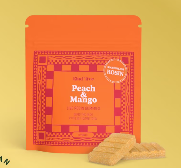 Kind Tree | Peach & Mango Live Resin Gummies | 2pk 100mg