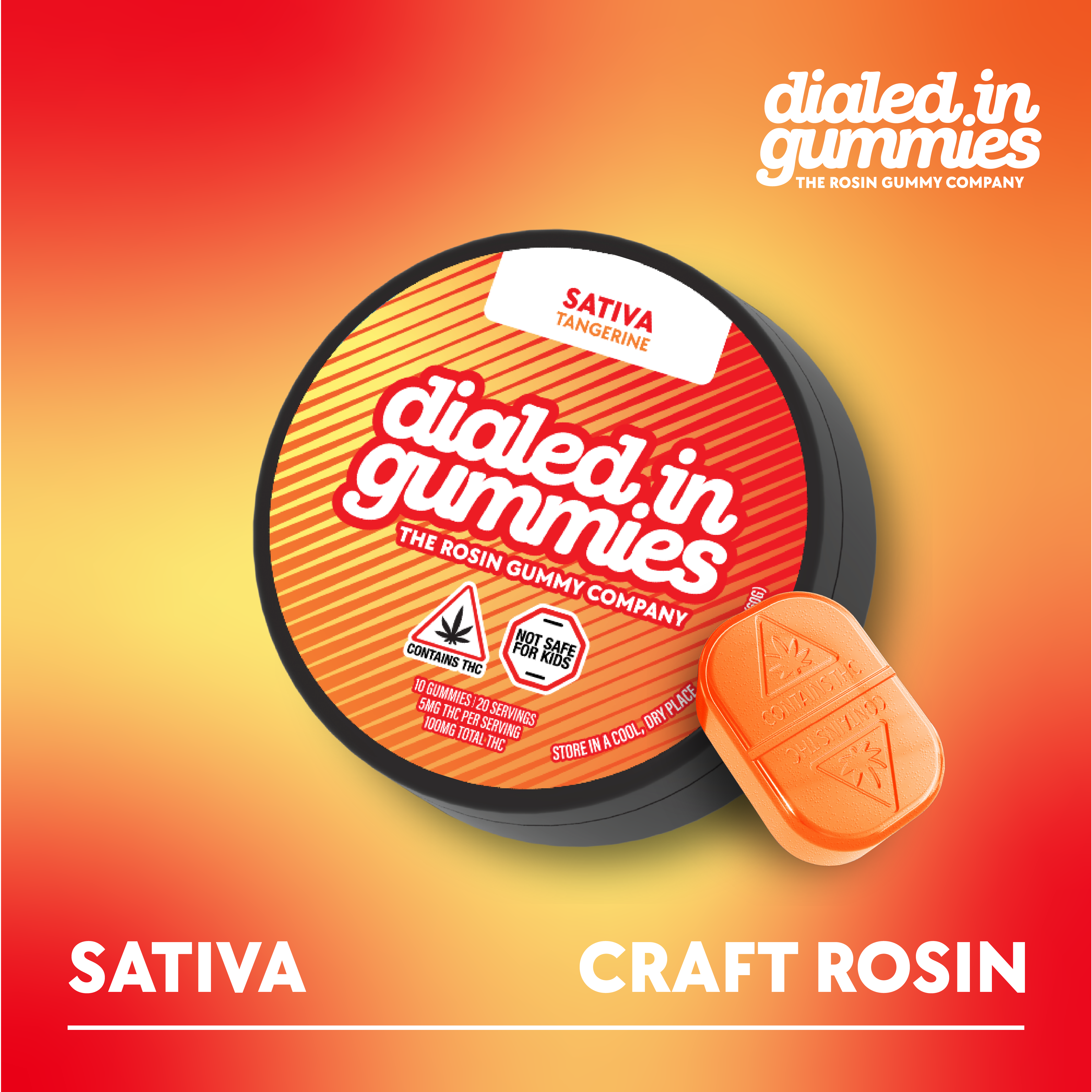 Tangerine | Rosin Gummies | 20 Pack