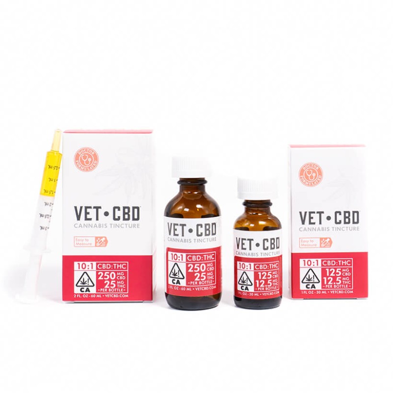 10:1 VetCBD Tincture (Extra Strength) CBD:250mg THC:25mg 2oz/60ml $67