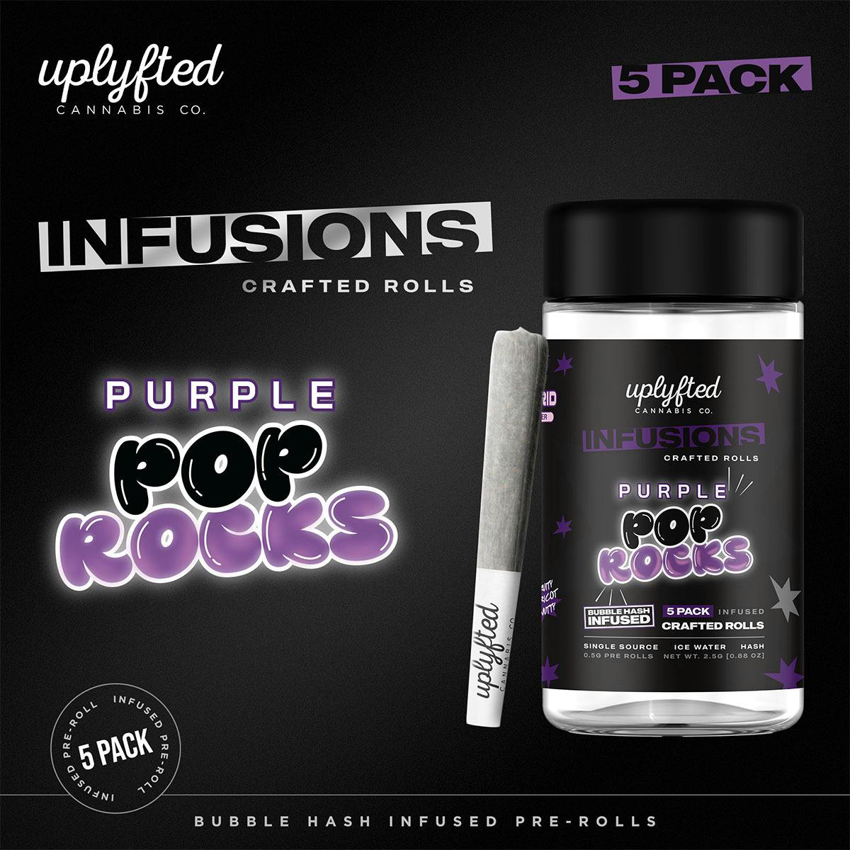 Uplyfted Purple Pop Rocks Infused Pre-Rolls (5 x 0.5g) 2.5g