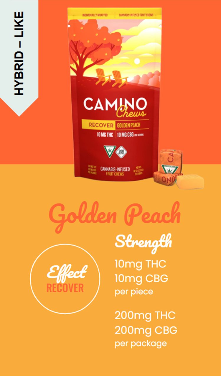 Camino: Golden Peach 200MG Chews 10:10