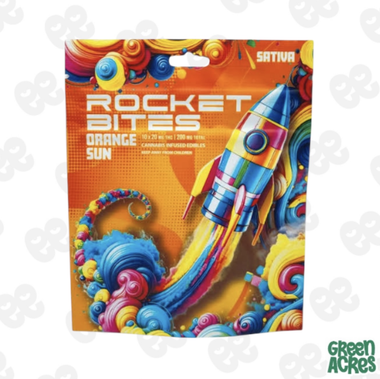 Rocket Bites: Orange Sun (S) 200MG Gummies | Green Acres - Inkster