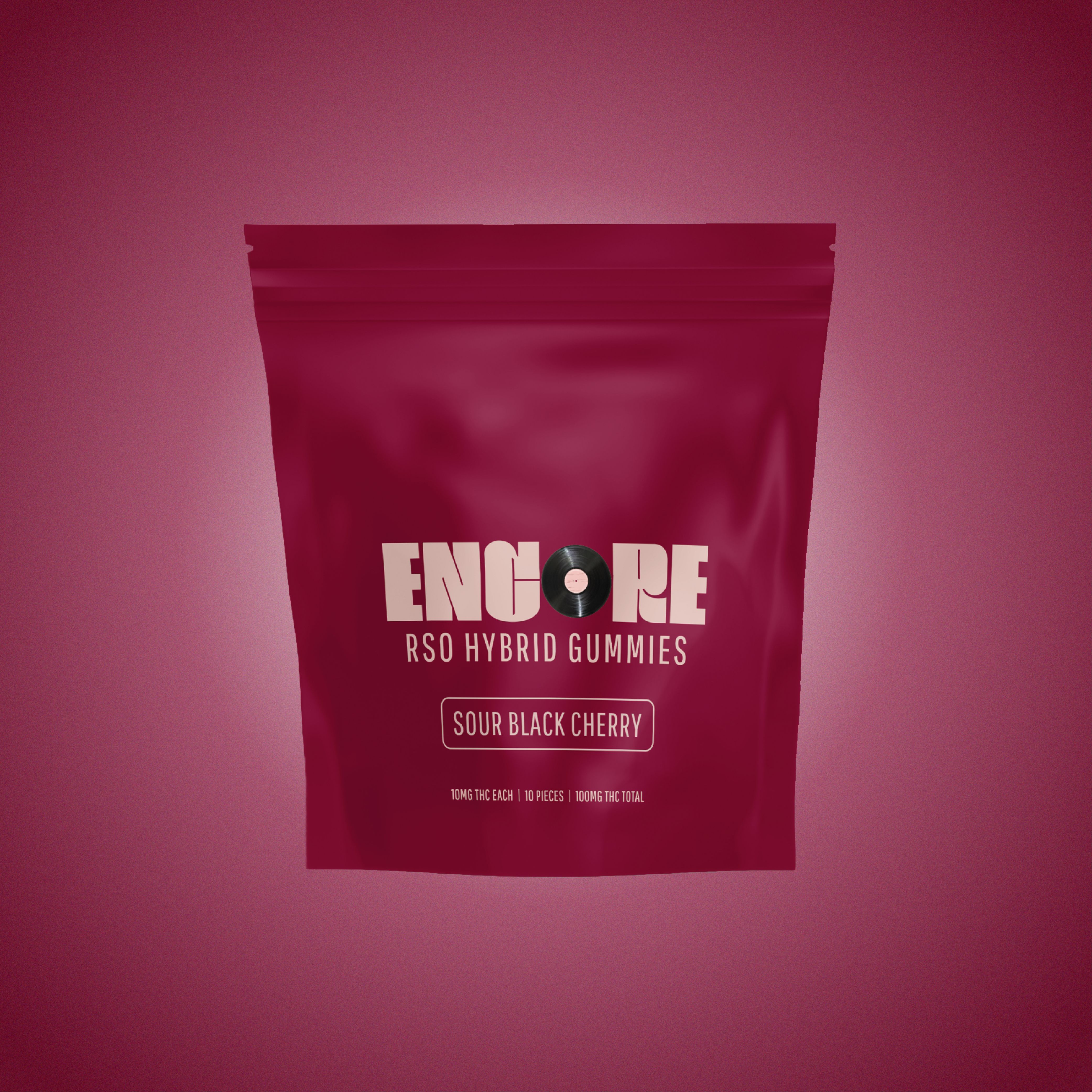 Encore Sour Black Cherry RSO Hybrid Gummies