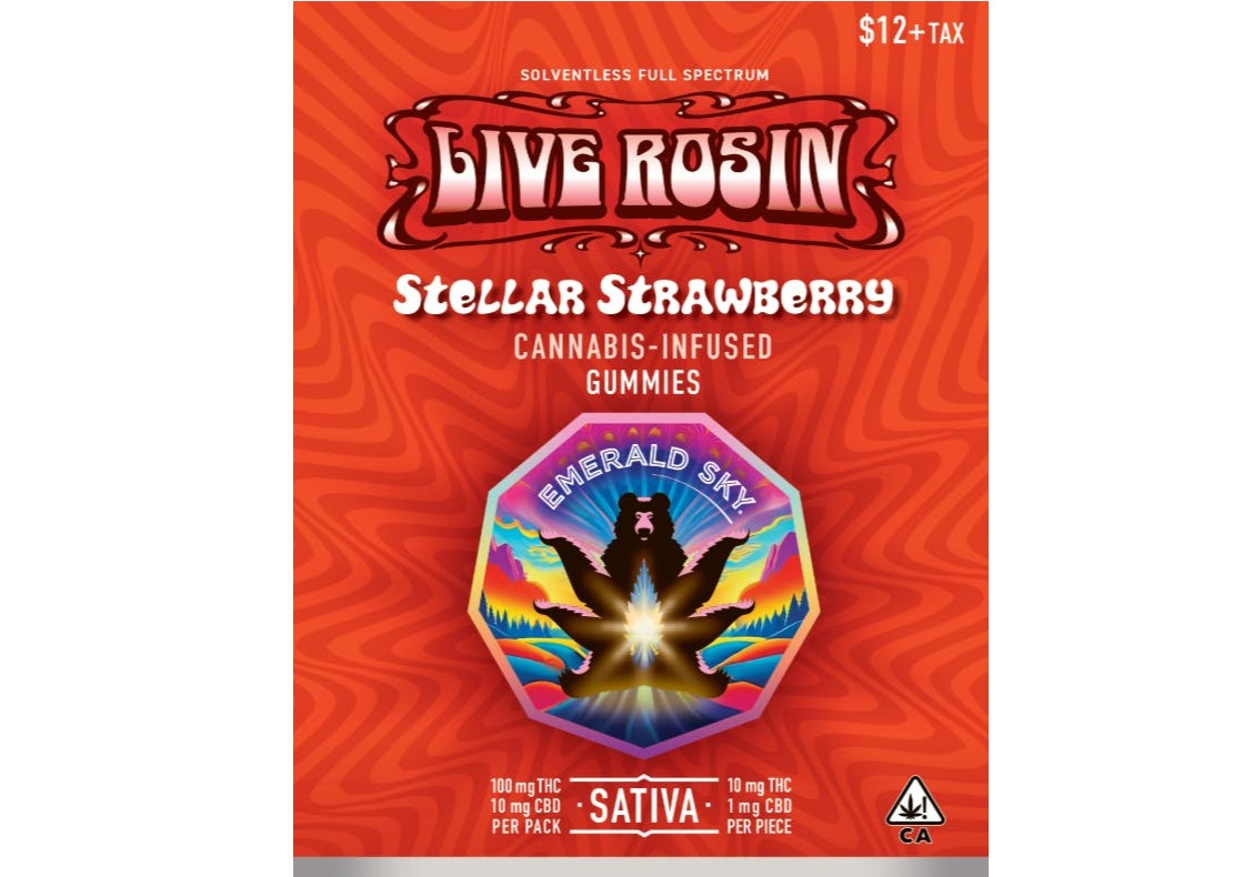 Emerald Sky | Stellar Strawberry Sativa Live Rosin Gummies | 100mg