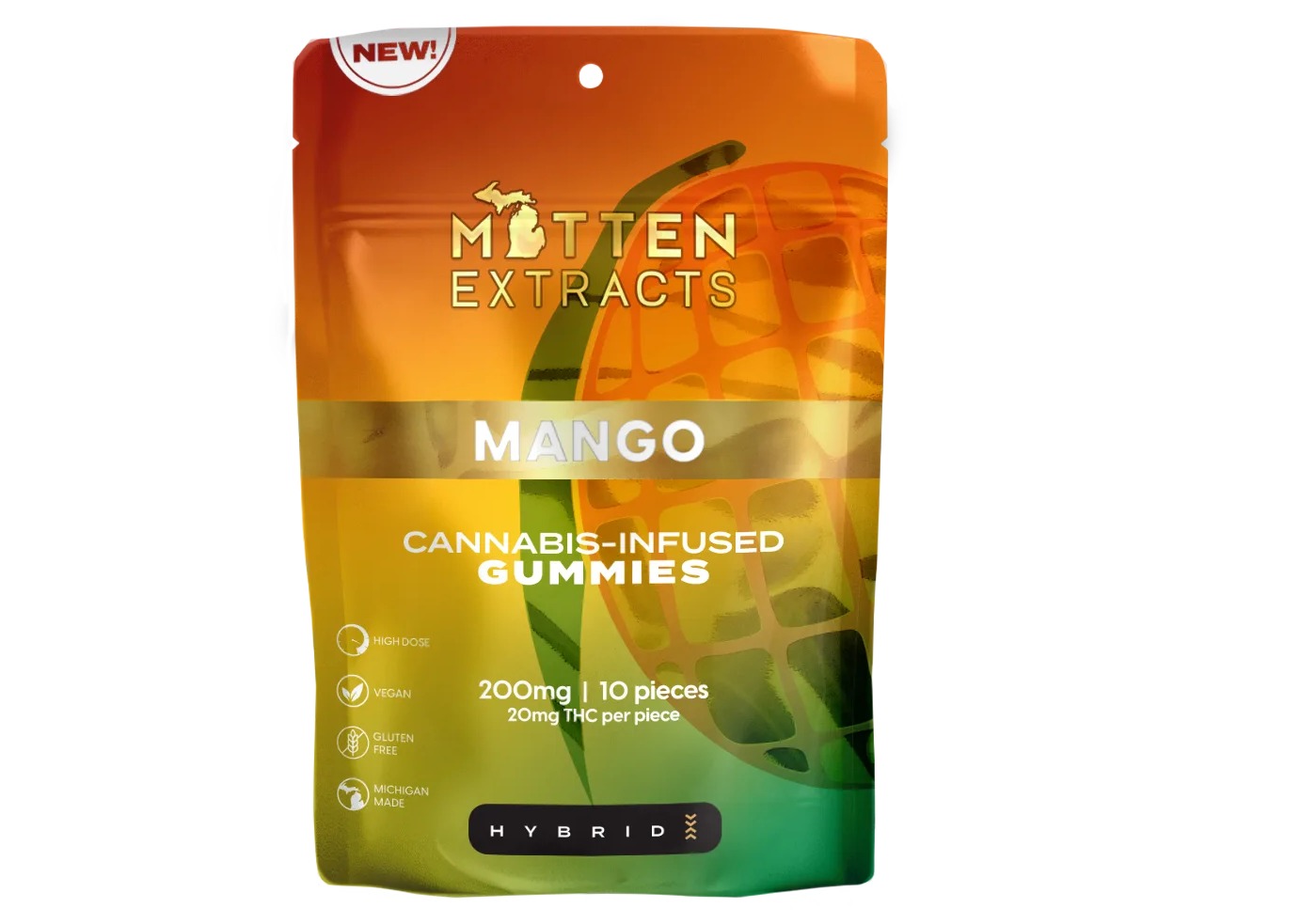 Mitten Extracts - Effect Gummies - 200mg - Mango - Hybrid