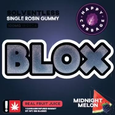 BLOX - Midnight Melon - (Indica) 100mg THC Single Rosin Gummy