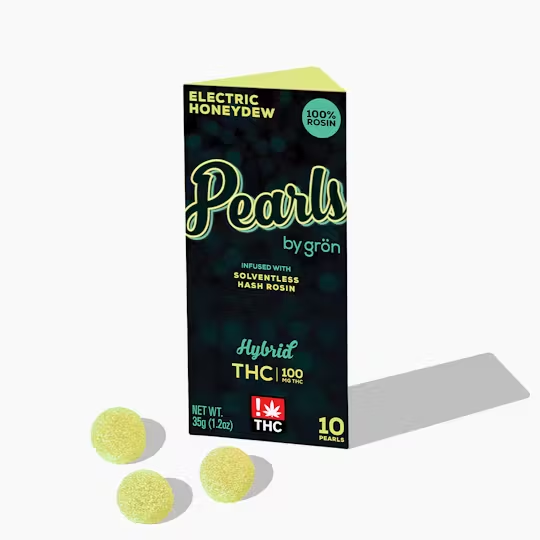 Electric Honeydew Pearls | Rosin | Gummies | 100mg | 10pk