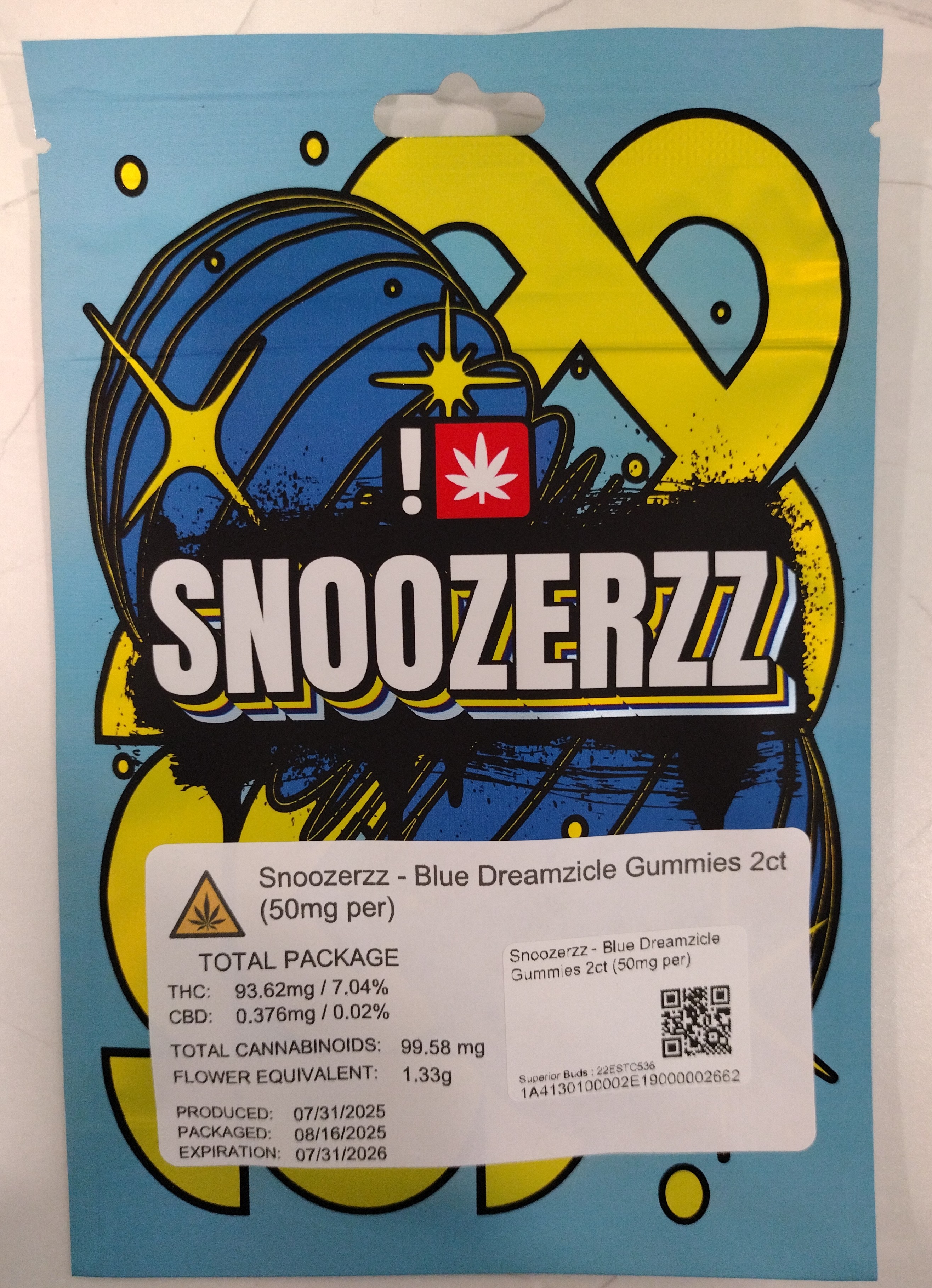 Blue Dreamzicle 2 Pk Gummies - 93mg