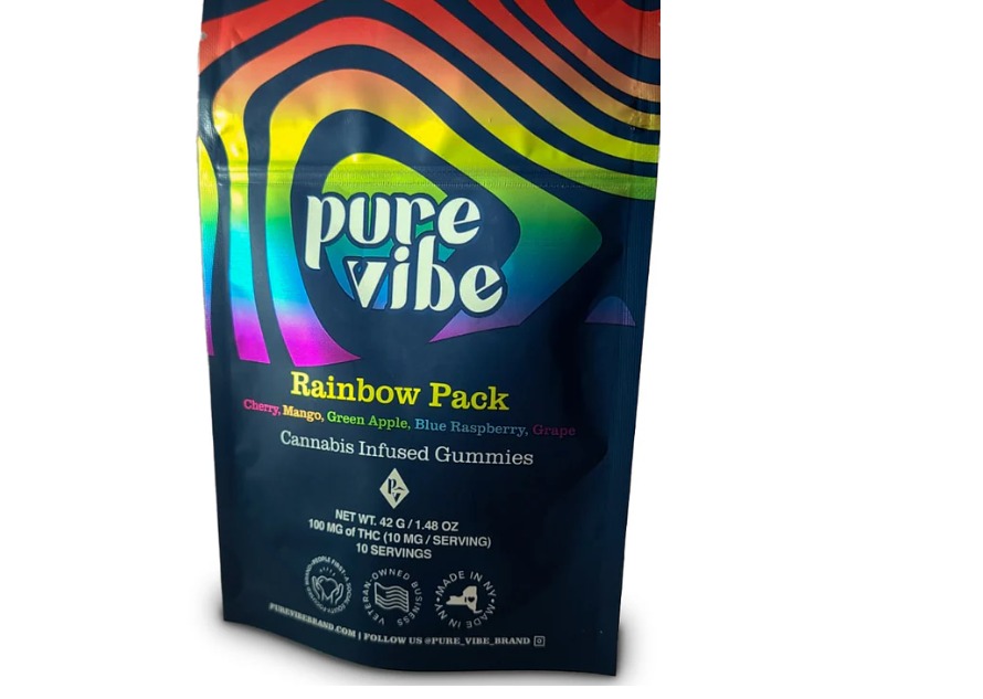 Pure Vibe - Rainbow Pack Live Rosin Infused Gummies 10pk - 100mg