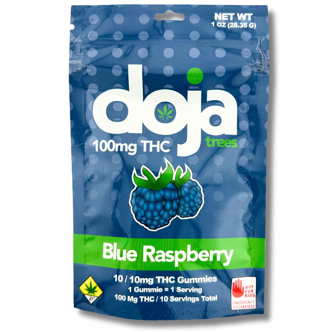 Blue Raspberry 10x10mg 100mg Gummie (Doja Trees)