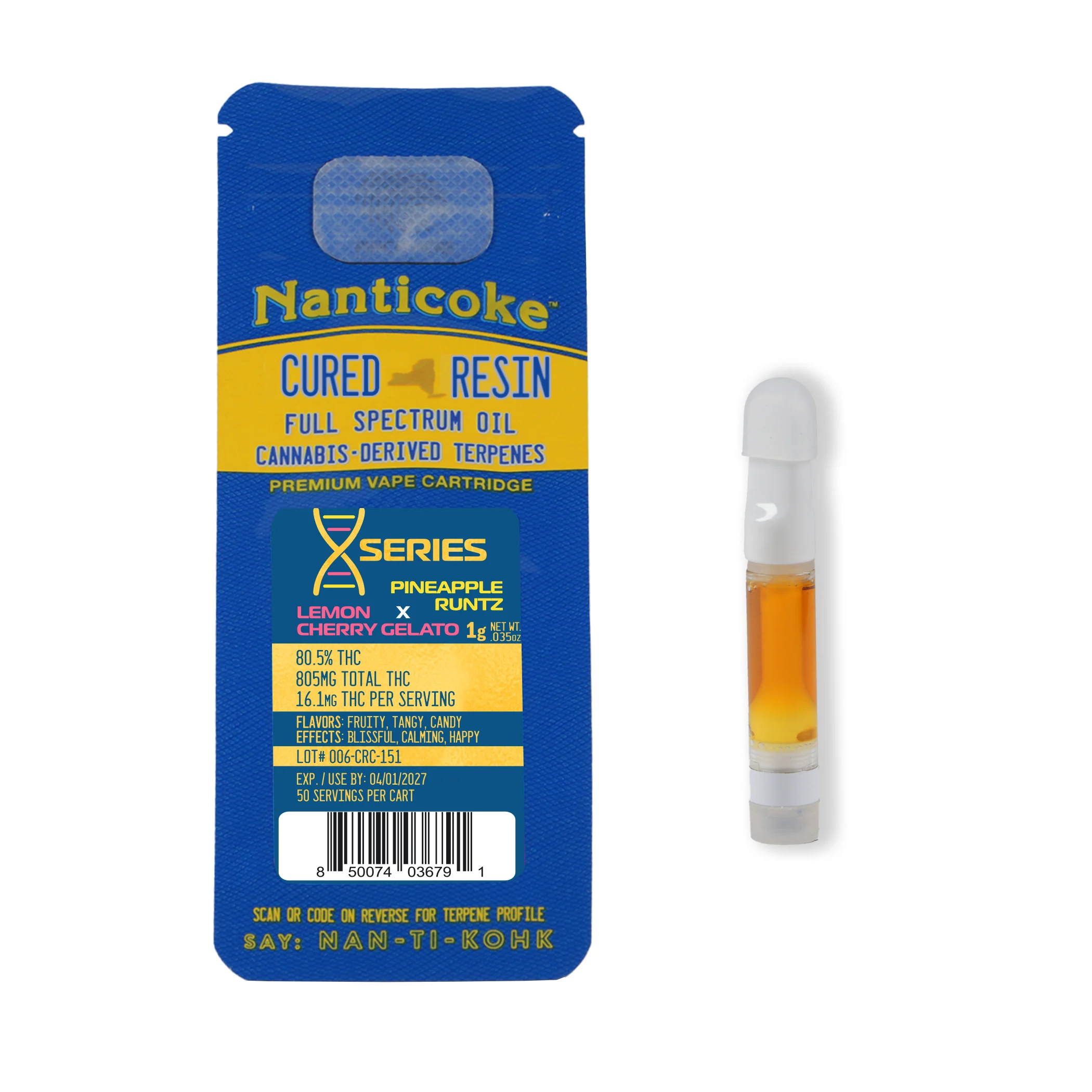 NANTICOKE - PINEAPPLE RUNTZ X LEMON CHERRY GELATO - 1G CART 510