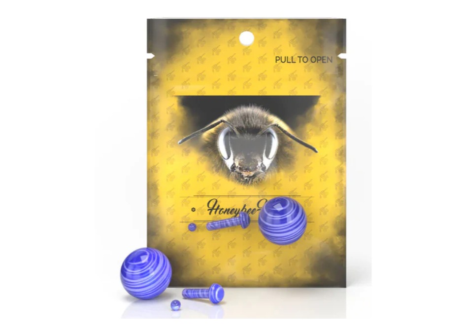 Honeybee Herb | GLASS MUSHROOM PILLAR TERP SET- Blue
