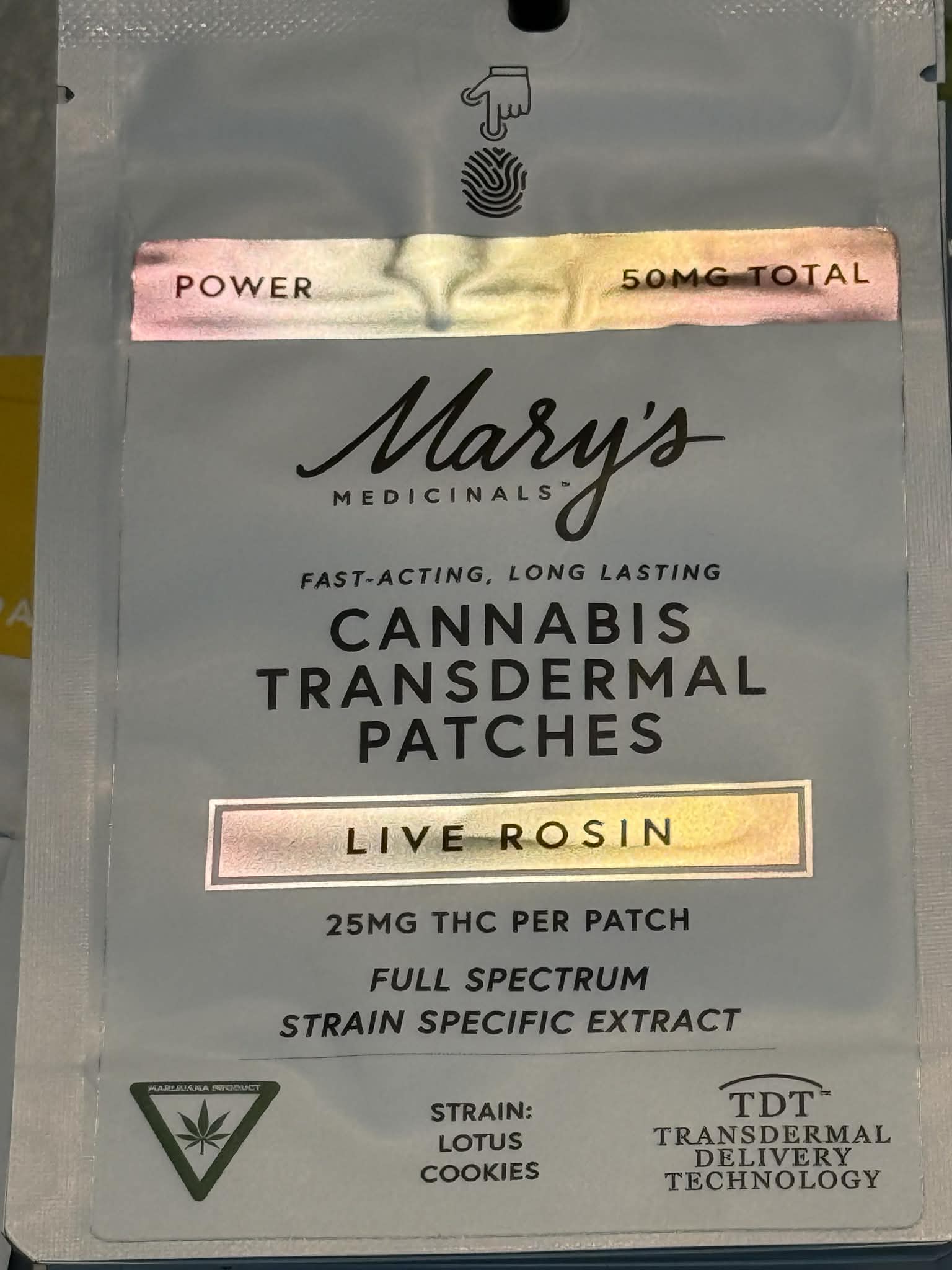 Marys Medicinals | Power Lotus Cookies | Transdermal Patch | 2ct x 50mgTHC