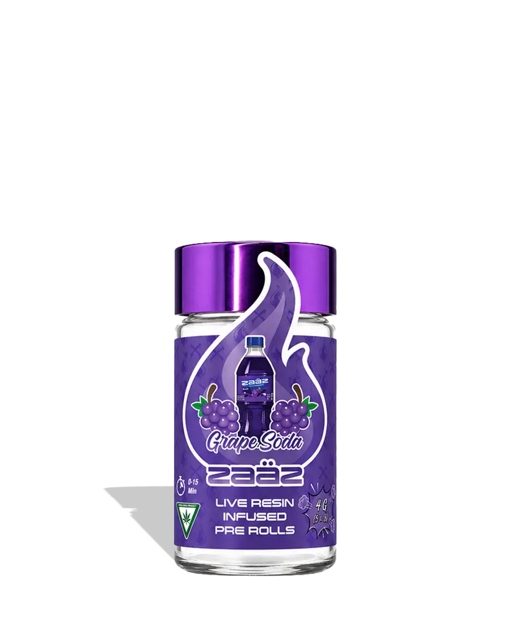 Zaaz | 0.8g - 5pk (4g) Infused Preroll Pack | Grape Soda