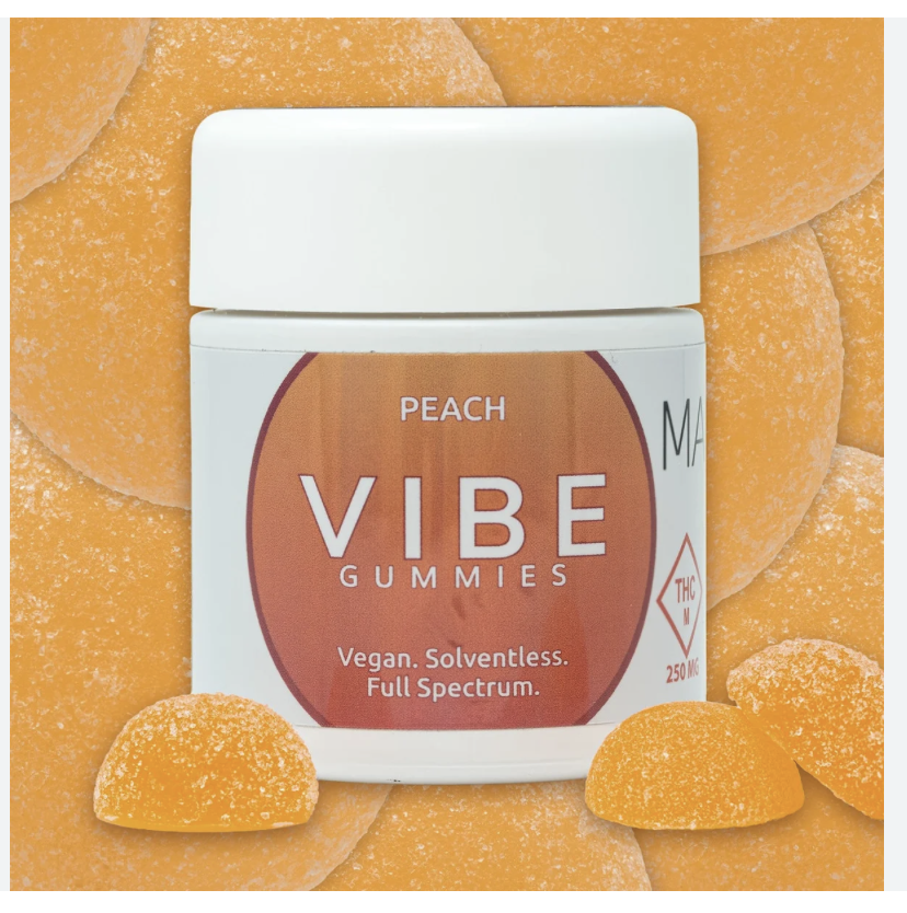 Peach 250mg Solventless Gummies