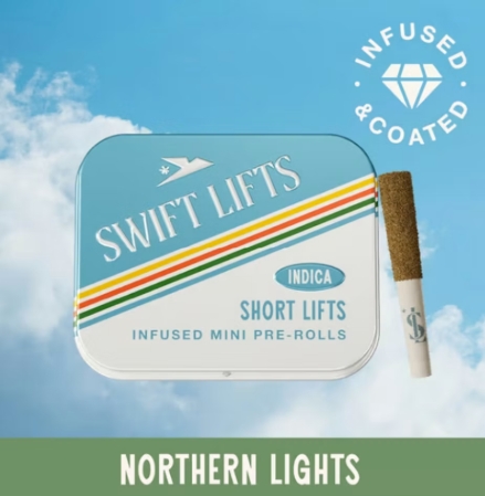Short Lifts - Northern Lights - 2.5g/5pk - Infused & Kief Coated Prerolls