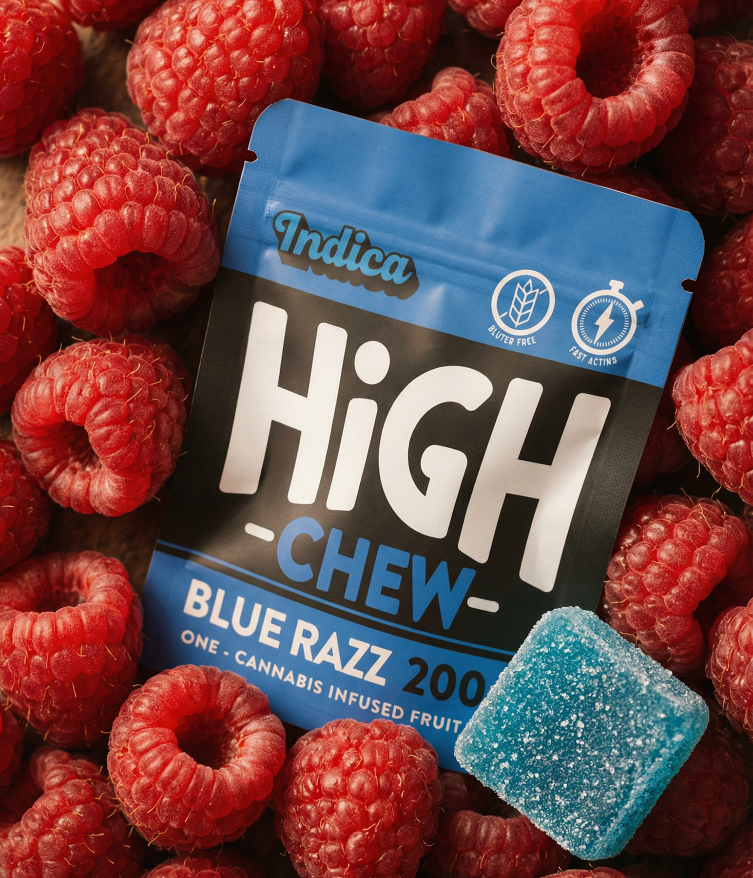High Chew | 200mg THC Gummy | Blue Razz