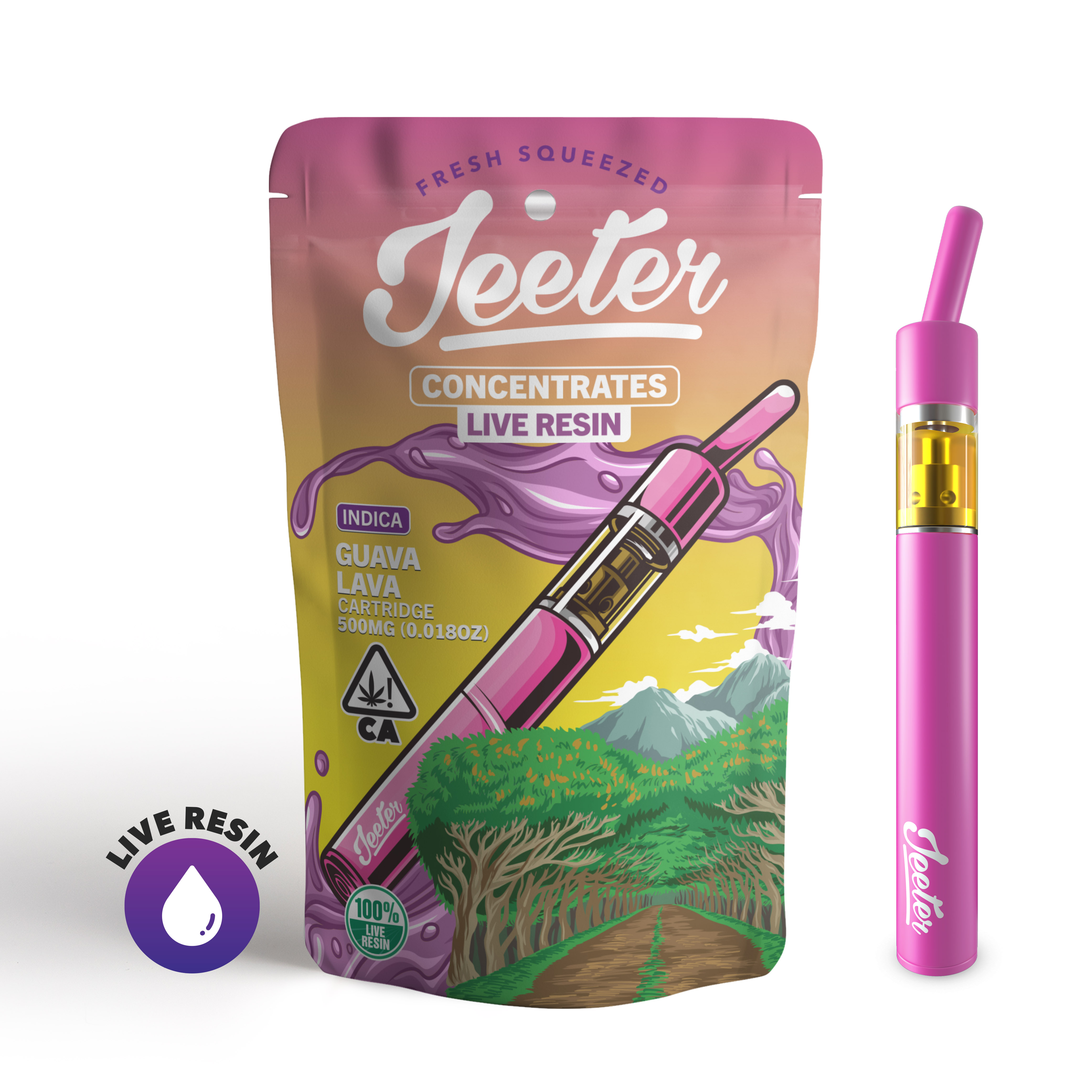 Guava Lava Live Resin All-in-One Vape Device | 500mg