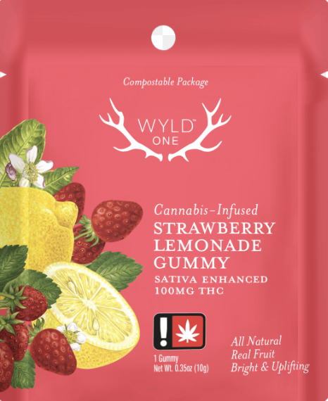 WYLD One Gummies 100mg - Strawberry Lemonade (S)