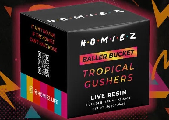 Homiez Tropical Gushers Live Resin Baller Bucket 5g