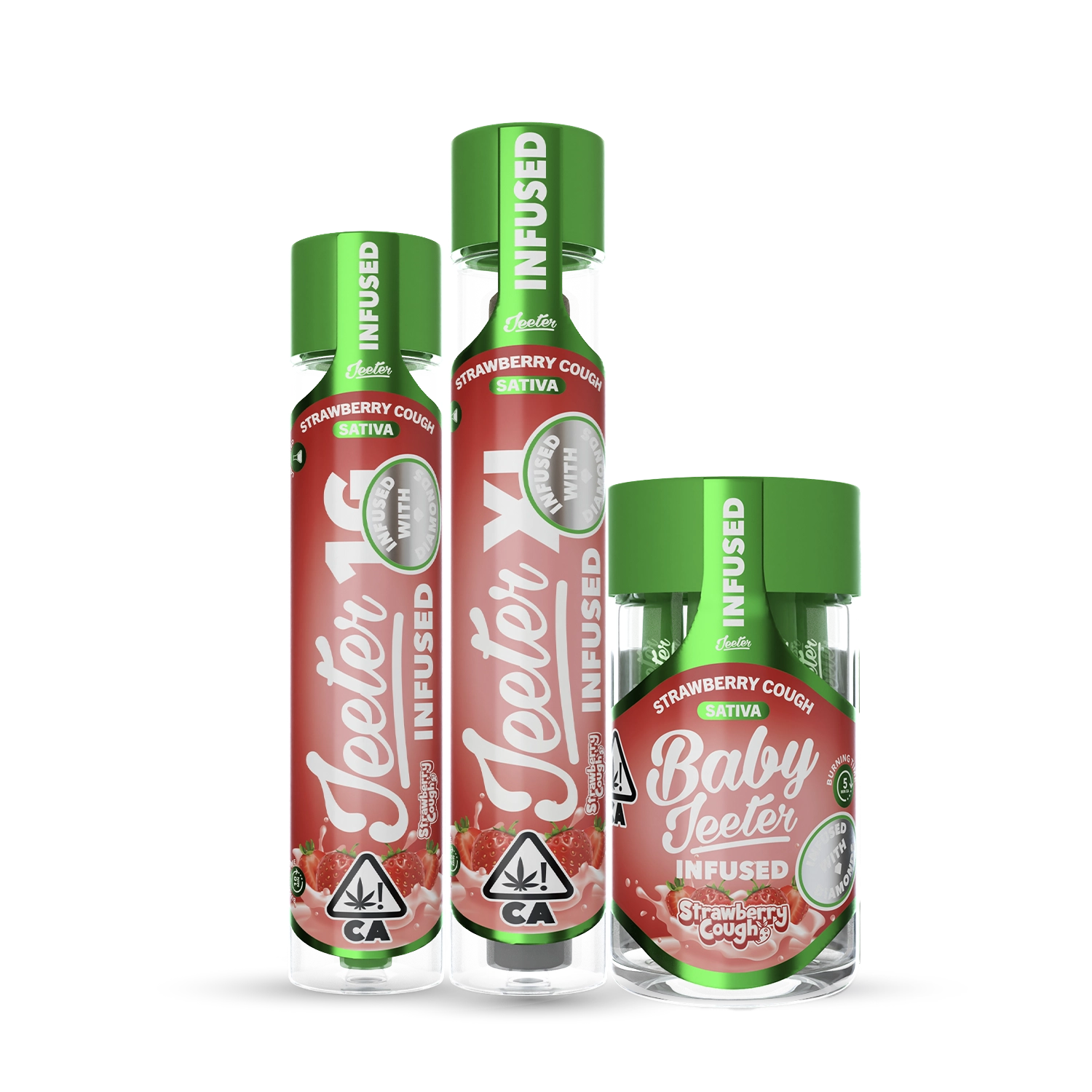 Jeeter - 5-Pack 0.5g Rosin Diamonds Infused Prerolls - Strawberry Cough