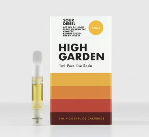 High Gardens | 2g Live Resin Cartridge | Sour Diesel