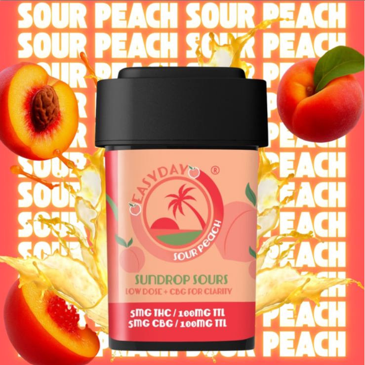 Peach Sour | 5mg THC: 5mg CBG | 20 Count I 100mg THC: 100mg CBG