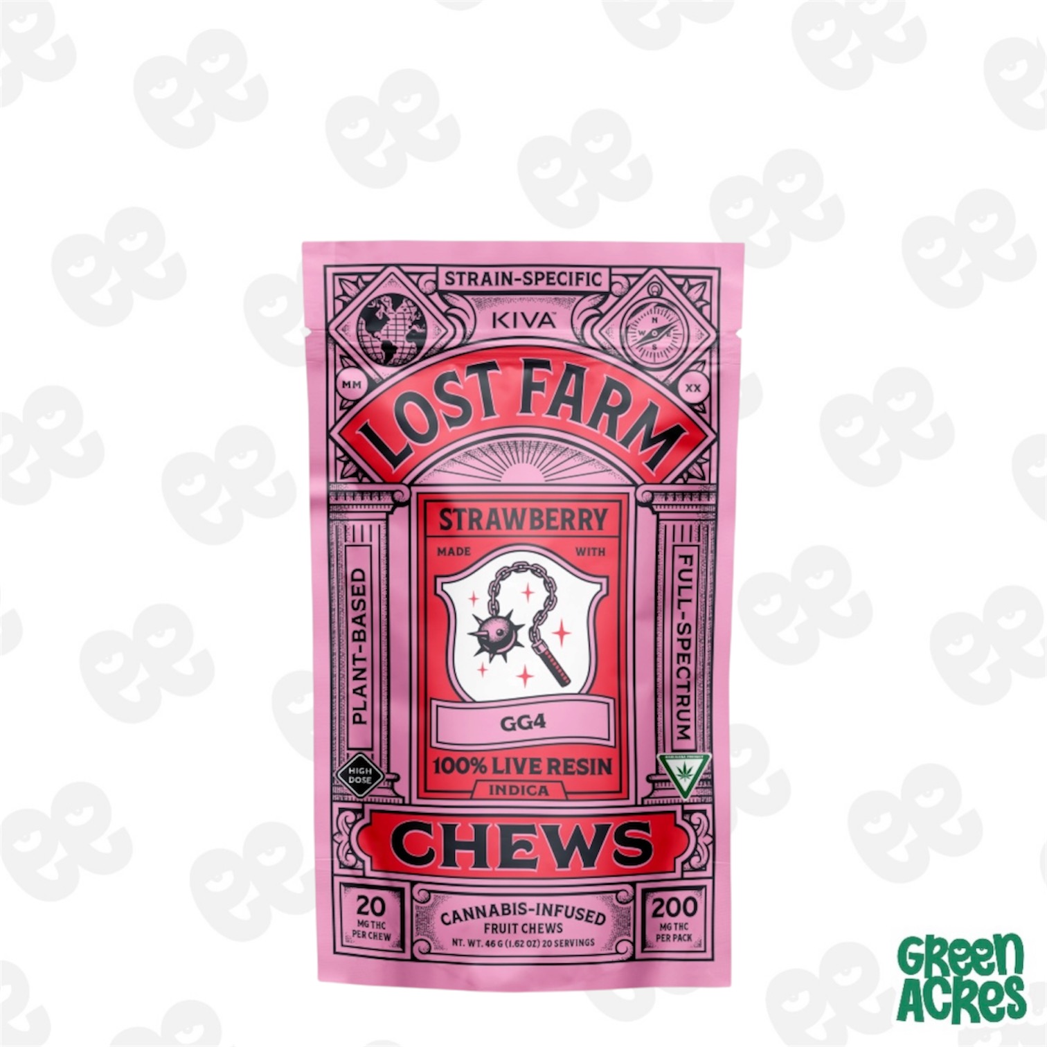 Lost Farm: Strawberry x GG4 200MG Live Resin Gummies (10x20mg)