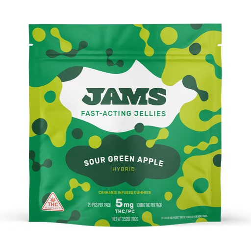 5mg Sour Green Apple Fast Acting Jellies -100mg