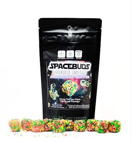 Spacebuds Moon Bites Blueberry Muffin 10pk 10mg Live Rosin Edible