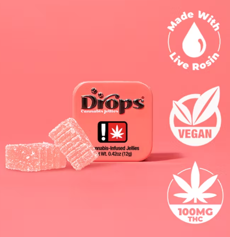 Drops Single Watermelon Live Rosin Indica 2PK Infused Jellies 100MG