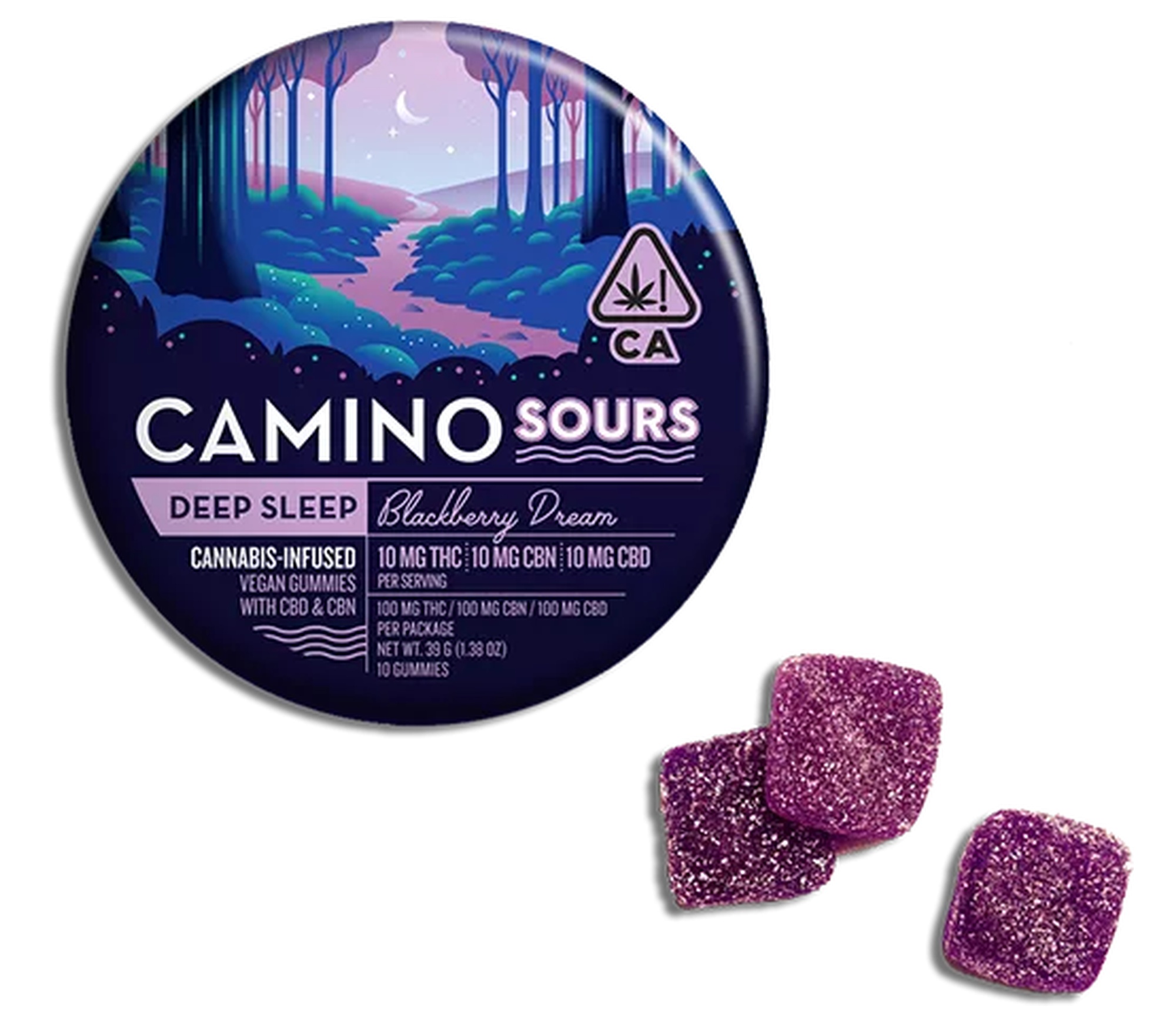 Camino Sours 'Deep Sleep' Blackberry Dream CBN Gummies [10pk] (100mg THC : 30mg CBN)