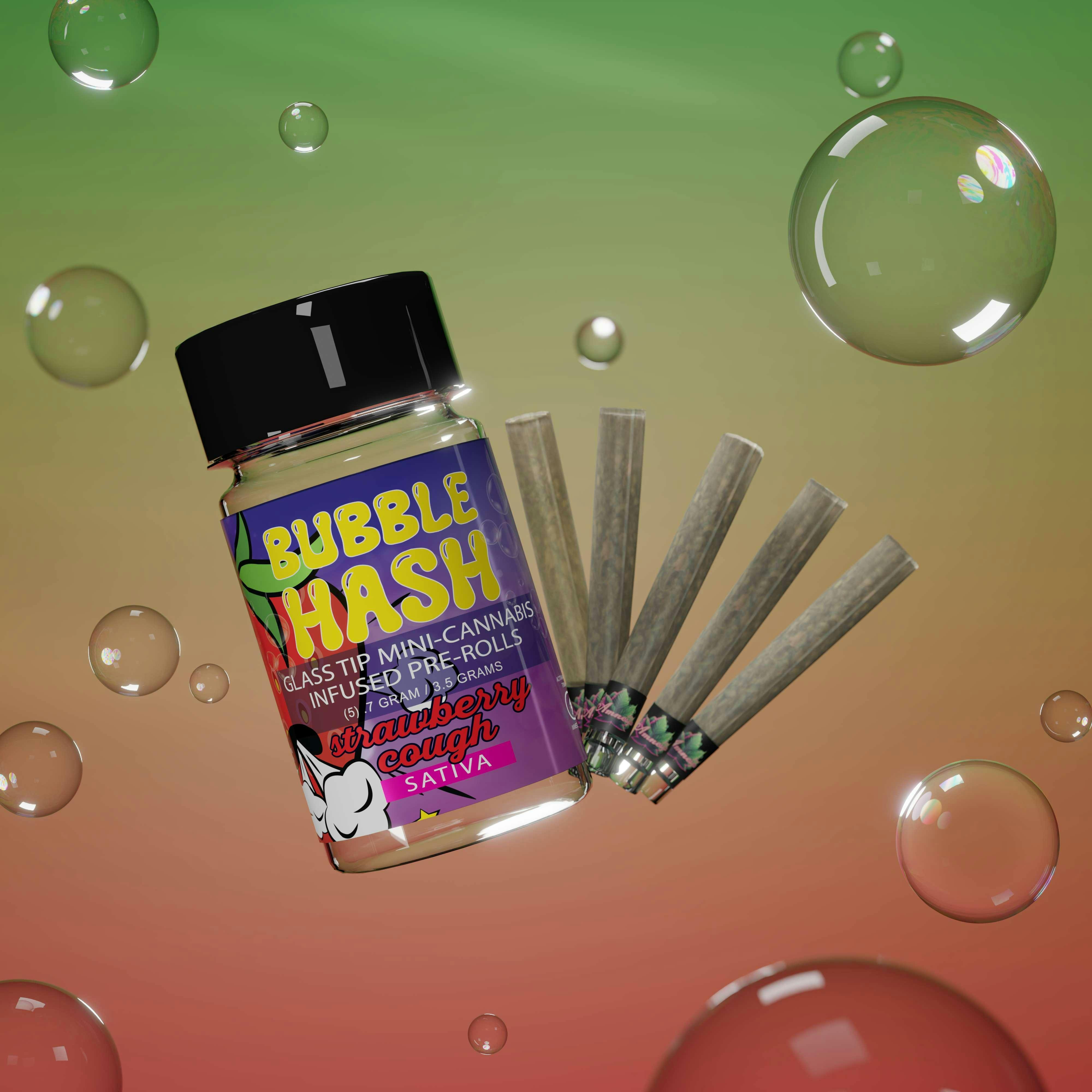 Amnesia: Strawberry Cough 5 Pack Bubble Hash Infused Prerolls (5x0.7G)