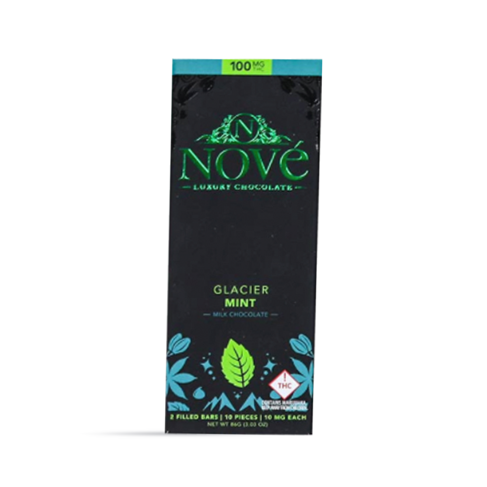 Glacier Mint Filled Luxury Milk Chocolate Bar | 100mg