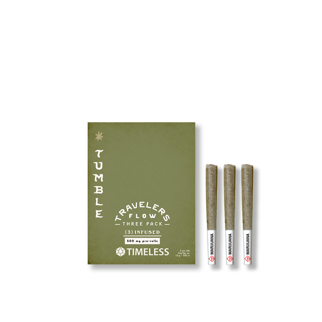 TIMELESS TUMBLE INFUSED PRE-ROLL PACK CACTUS CHILLER (H) [3PK] .5G