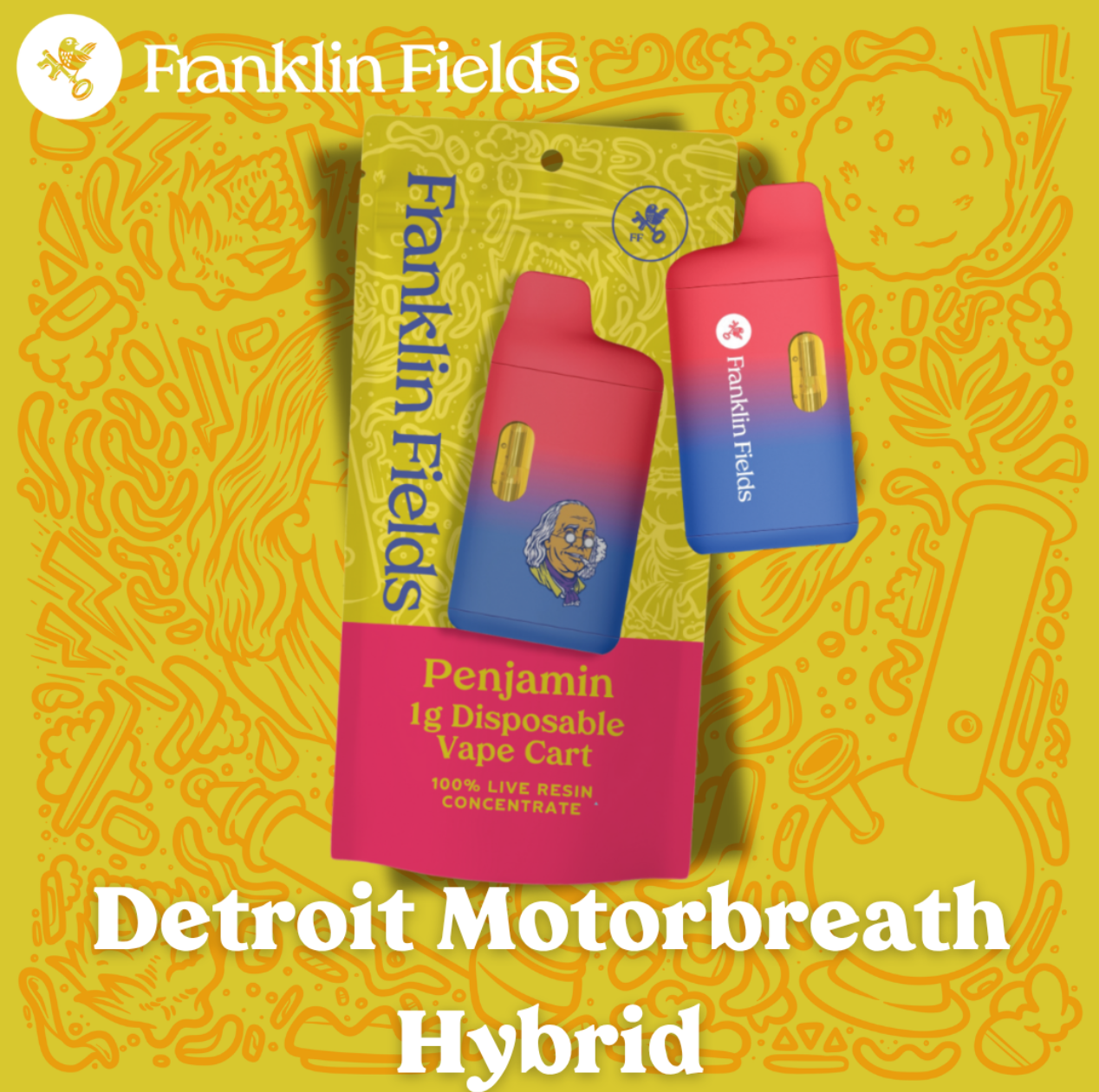 FRANKLIN FIELDS PENJAMIN | LIVE RESIN DISPOABLE | DETROIT MOTORBREATH