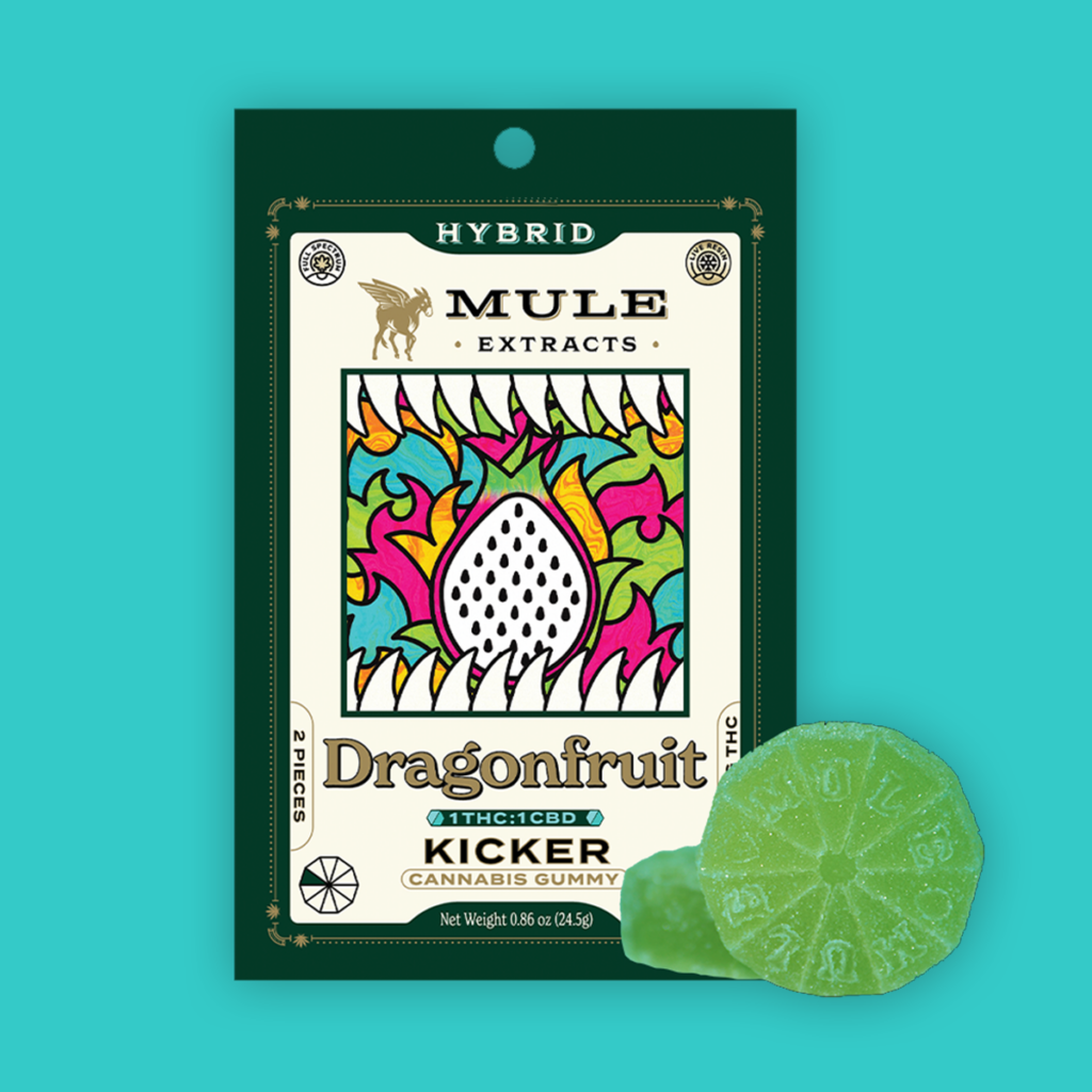 Mule Extracts - Dragonfruit 1:1 Mini Kickers THC:CBD - 10 Pck 100mg Gummies