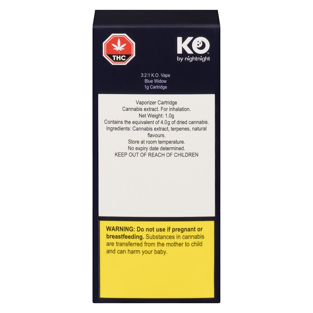 K.O. by NightNight - 3:2:1 K.O. Vape - Blue Widow 510 Thread Cartridge - 1g