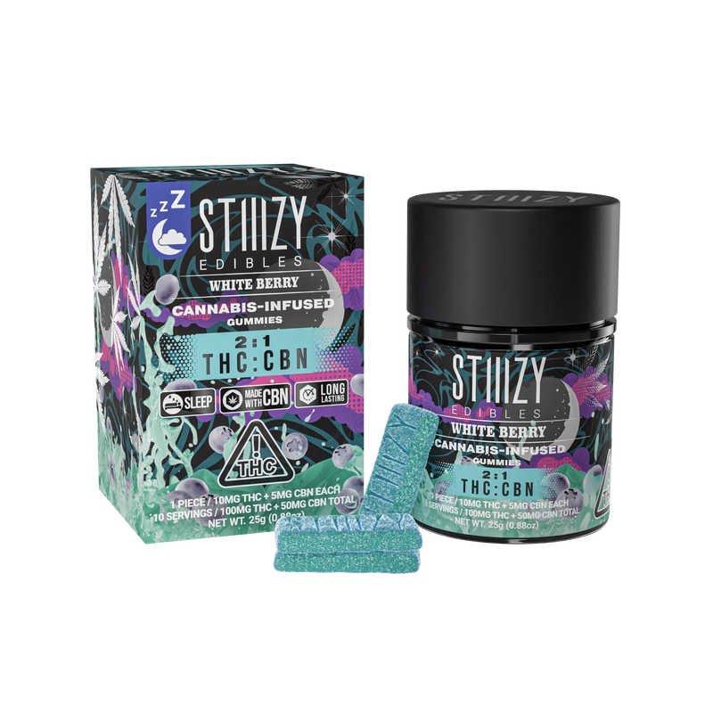 Stiiizy White Berry 2:1 100mgTHC:50mgCBN Sleep Gummies