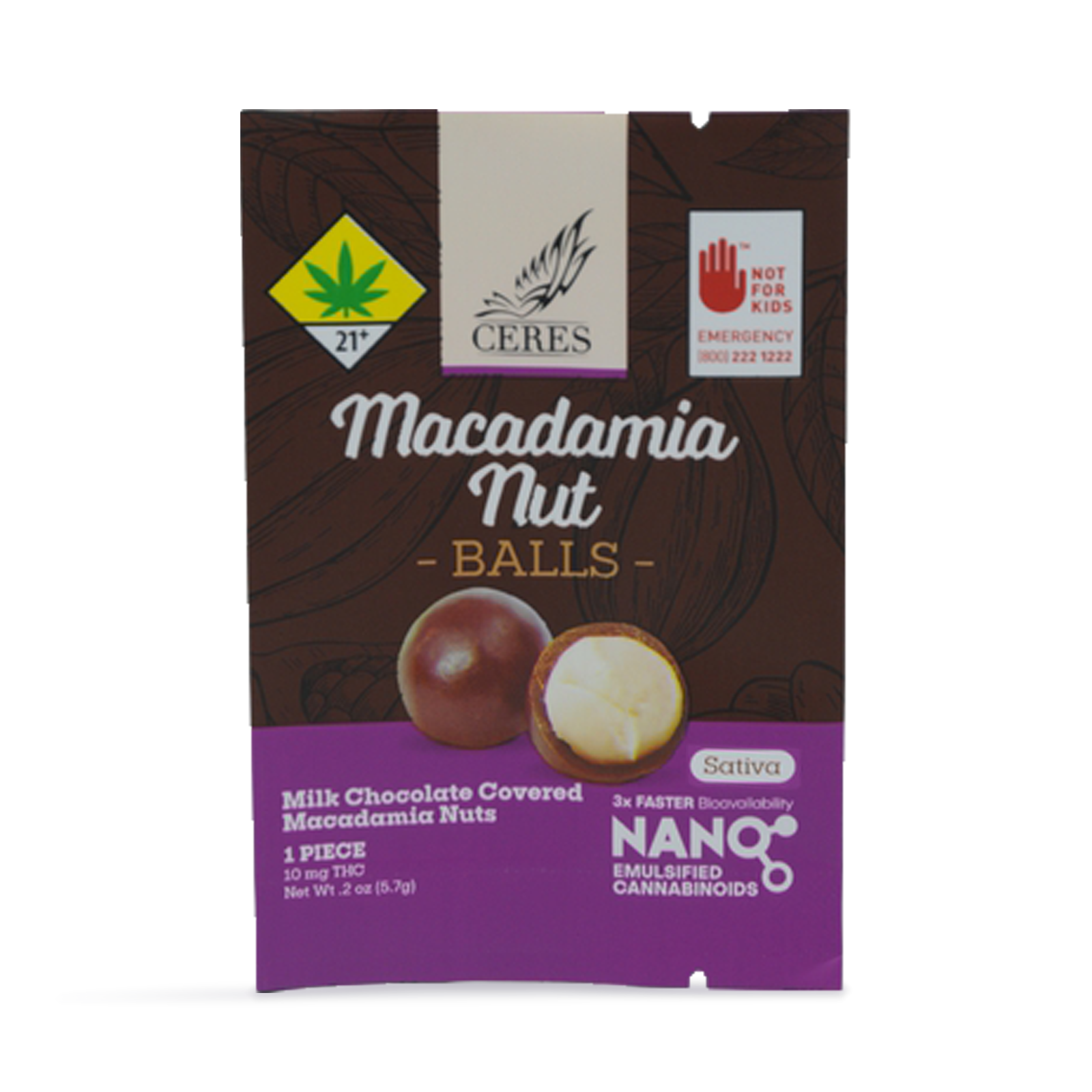 Chocolate Covered Macadamia Nut Ball Sativa | 10mg