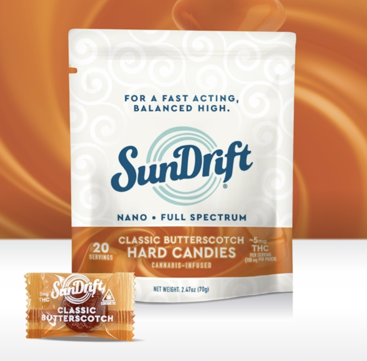 Sundrift | Butterscotch | Hard Candies | 20pk x 5mg