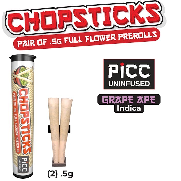 CHOPSTICKS | Pre-Rolls | Grape Ape | Indica | 2pk