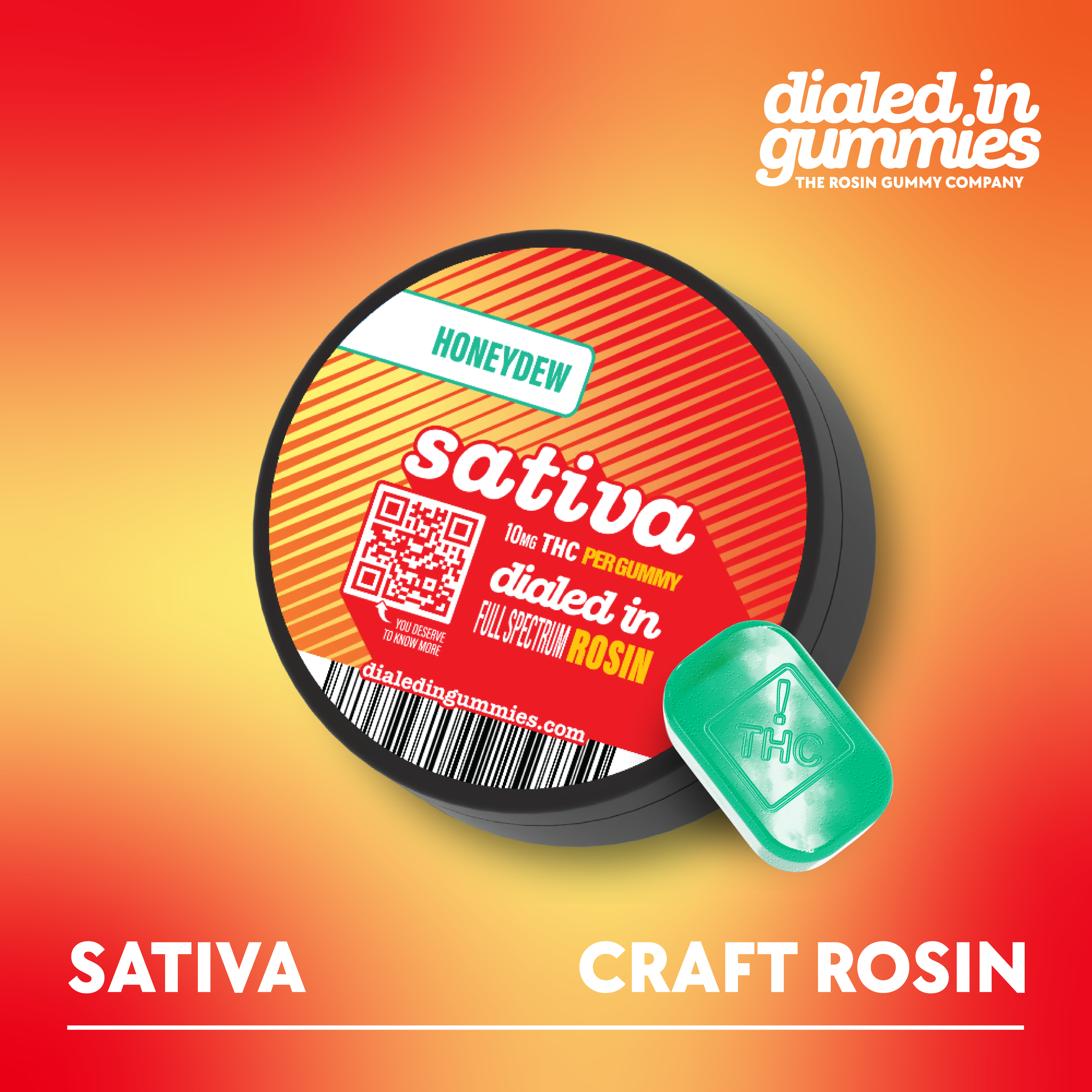 100mg - Honeydew - Rosin Gummies (10pk)