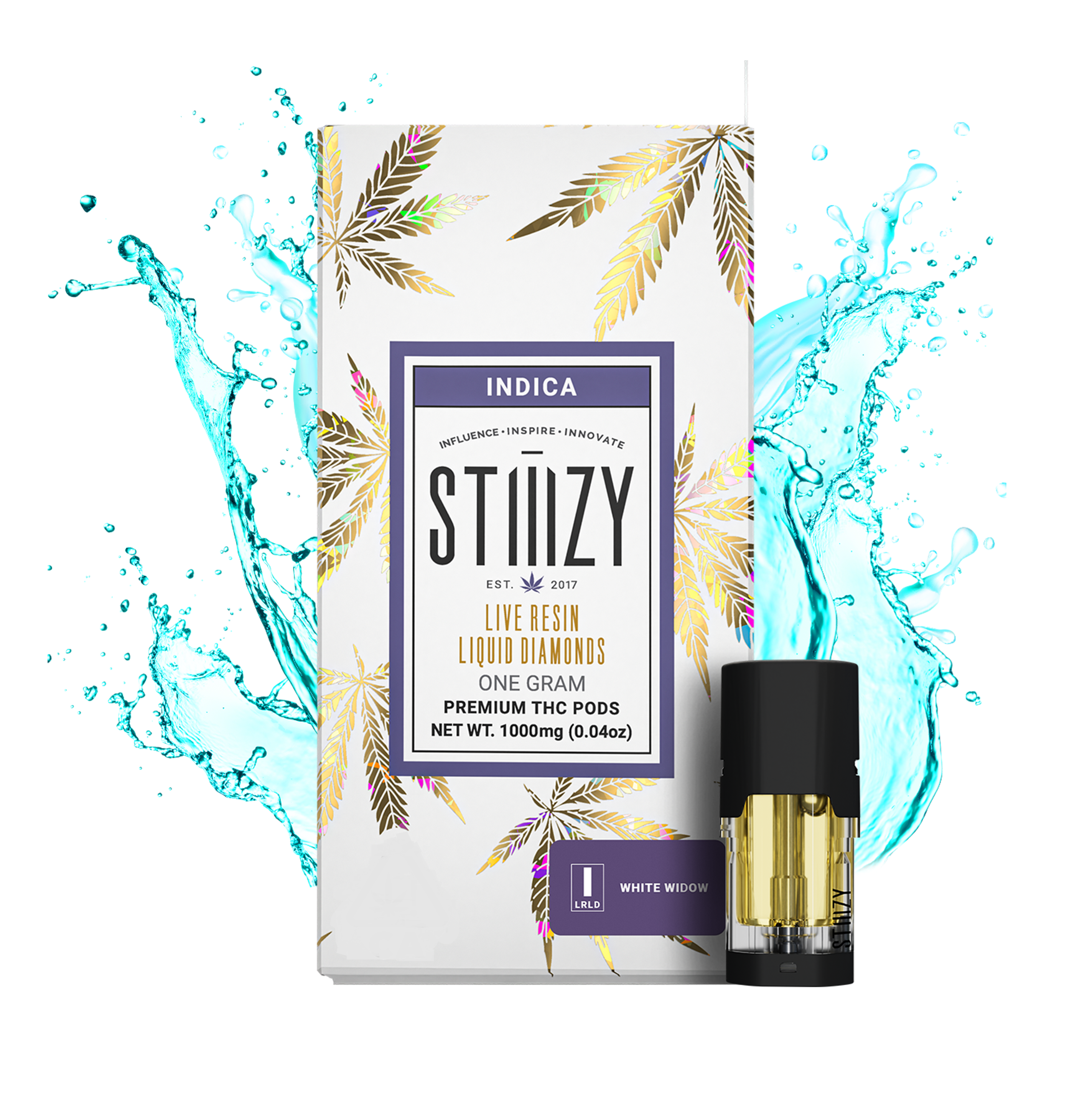 Stiiizy | White Widow | 1G Live Resin Liquid Diamonds Vape Pod w/ Stiiizy Lite Battery (While Supplies Last)