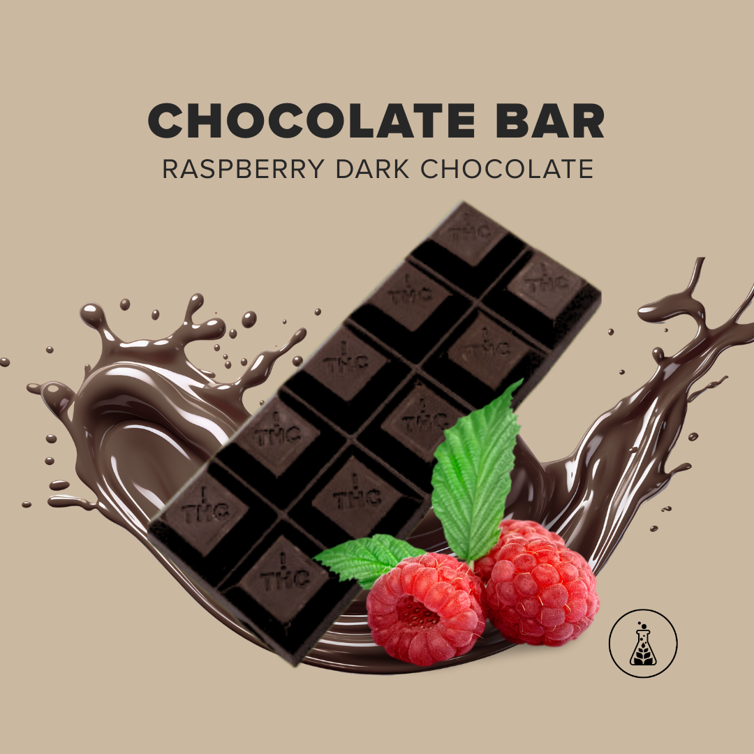 Quickies Raspbry Dark Chocolate Bar 100mg