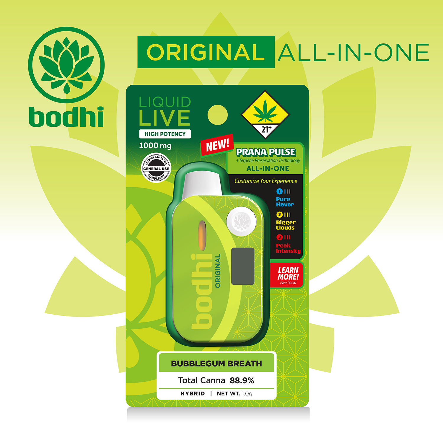 Bodhi Brands | Blueberry Haze | Disposable  | Original - Liquid Live Resin - High Potency | 1g | Sativa (DOH)