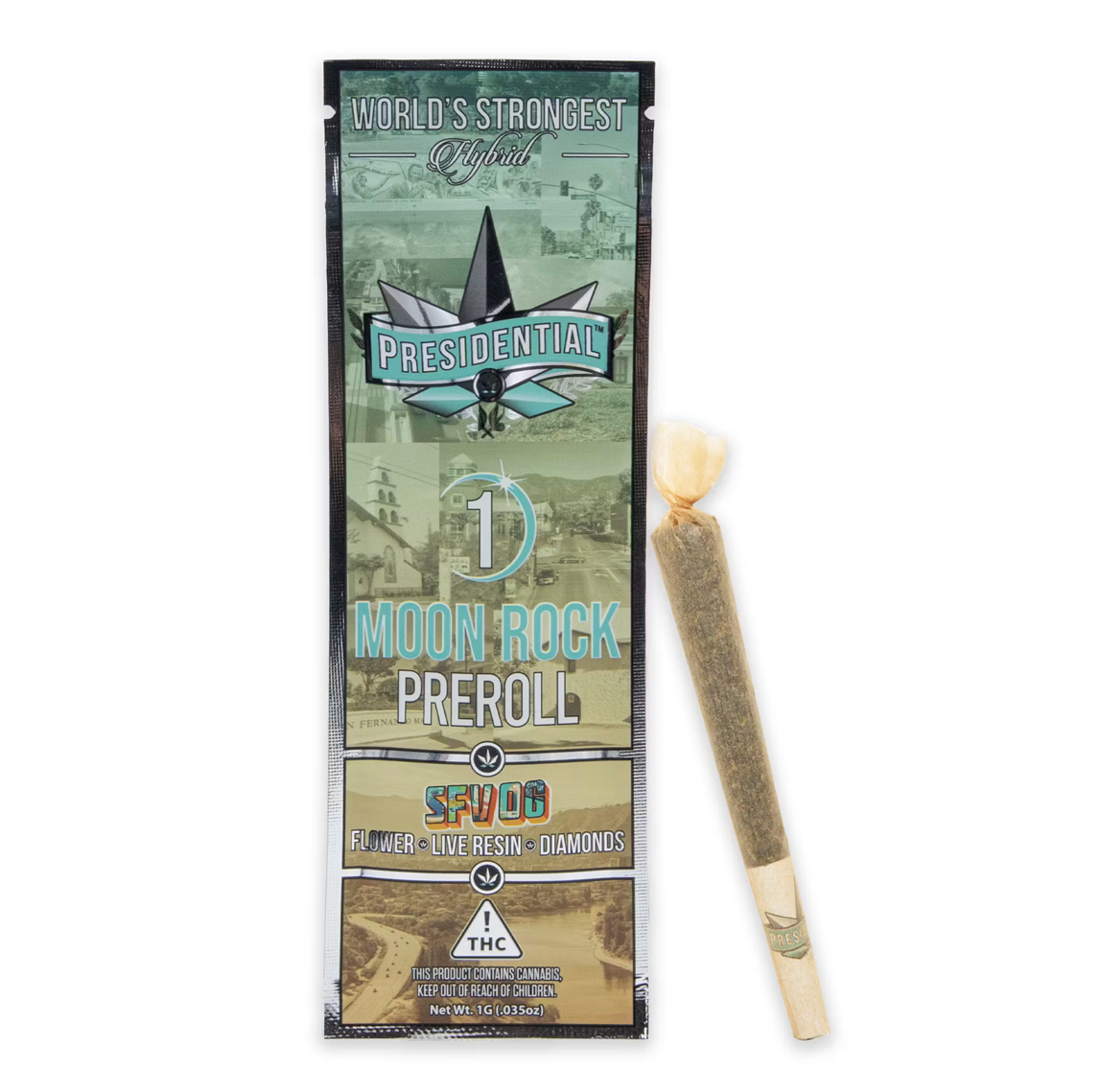 Presidential | SFV OG | Distillate Diamonds Moon Rock Pre-Roll 1g