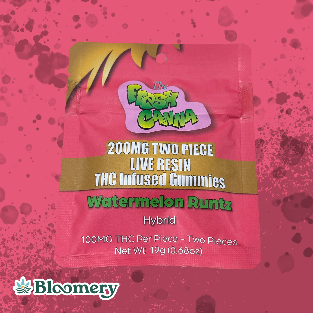Fresh Canna | 200mg Live Resin Gummies | 2 Pack | Watermelon Runtz